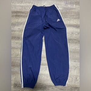 Adidas Navy Joggers with White Stripes